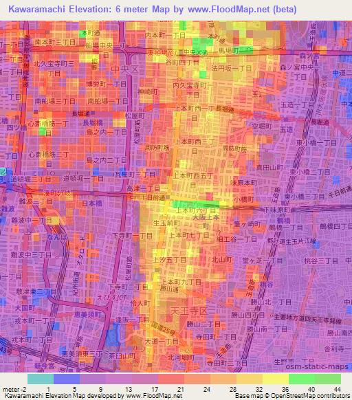 Kawaramachi,Japan Elevation Map