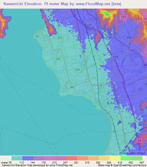 Kawamichi,Japan Elevation Map