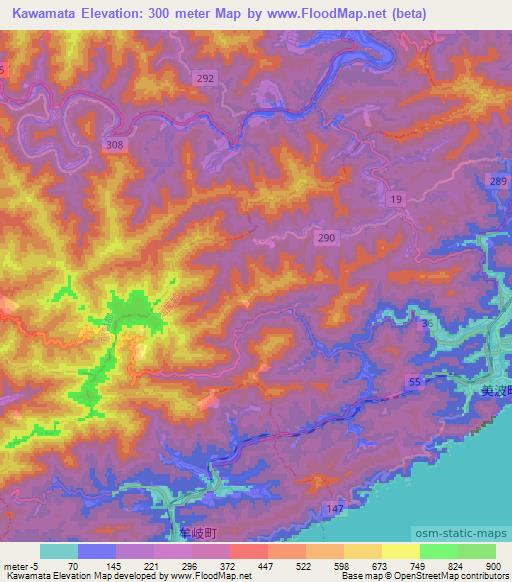 Kawamata,Japan Elevation Map
