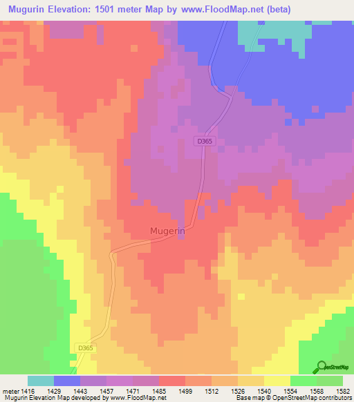 Mugurin,Kenya Elevation Map