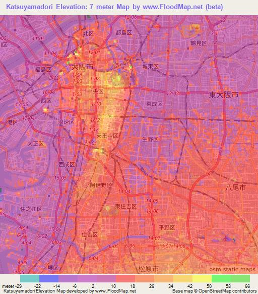 Katsuyamadori,Japan Elevation Map