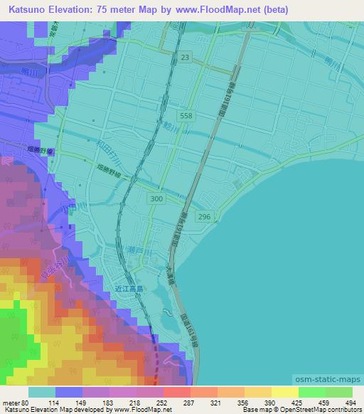Katsuno,Japan Elevation Map