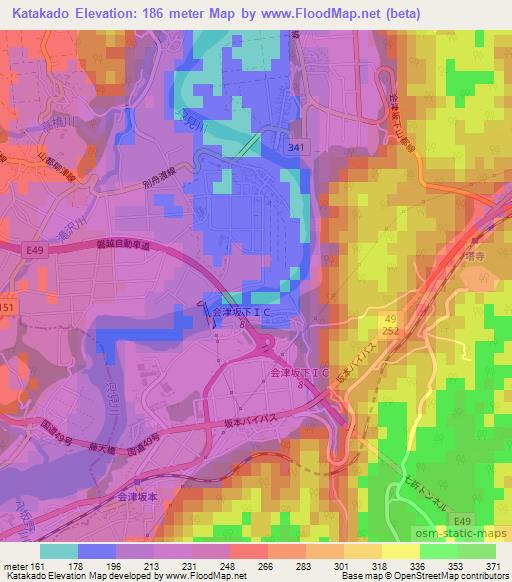 Katakado,Japan Elevation Map
