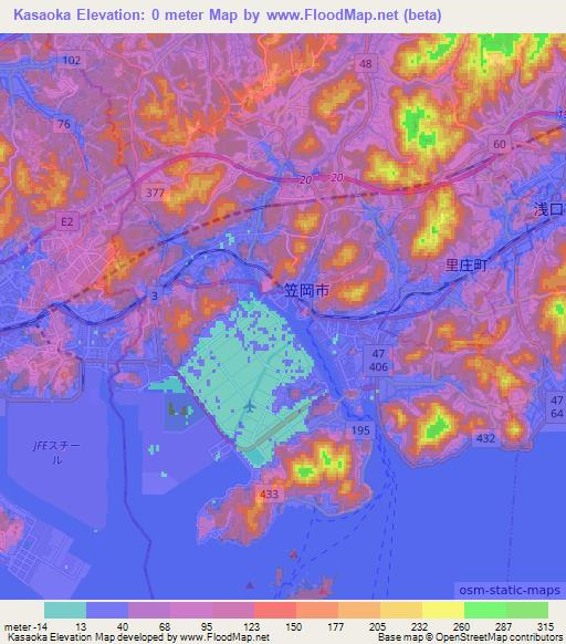 Kasaoka,Japan Elevation Map