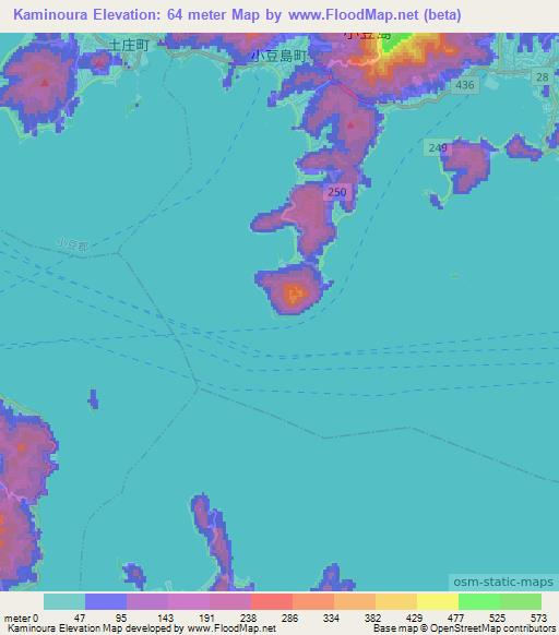 Kaminoura,Japan Elevation Map