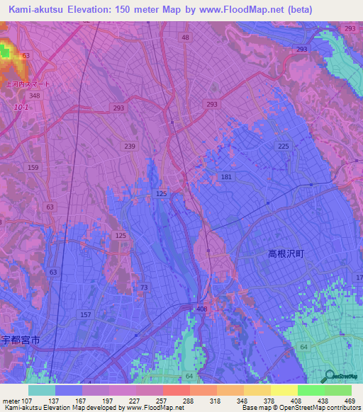 Kami-akutsu,Japan Elevation Map