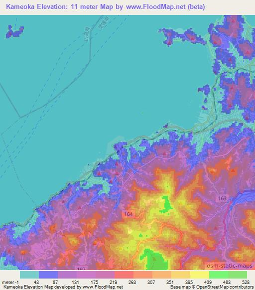 Kameoka,Japan Elevation Map