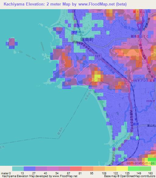 Kachiyama,Japan Elevation Map