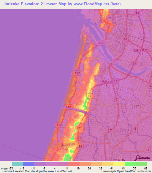 Jurizuka,Japan Elevation Map