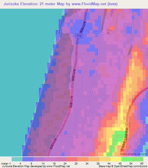 Jurizuka,Japan Elevation Map
