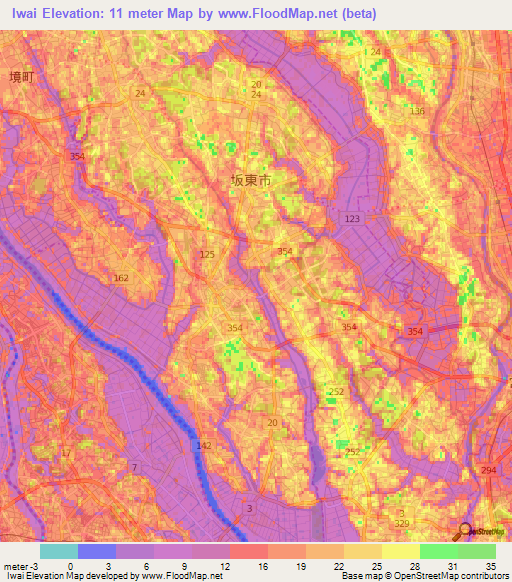 Iwai,Japan Elevation Map
