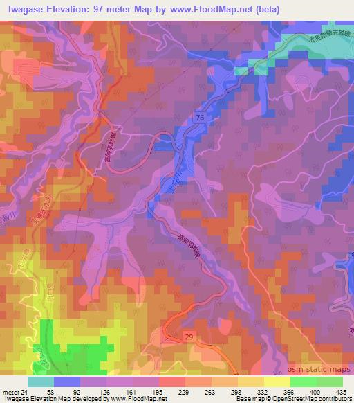 Iwagase,Japan Elevation Map