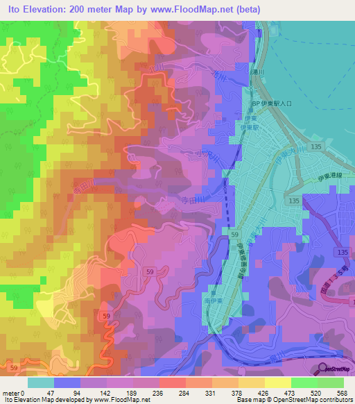 Ito,Japan Elevation Map