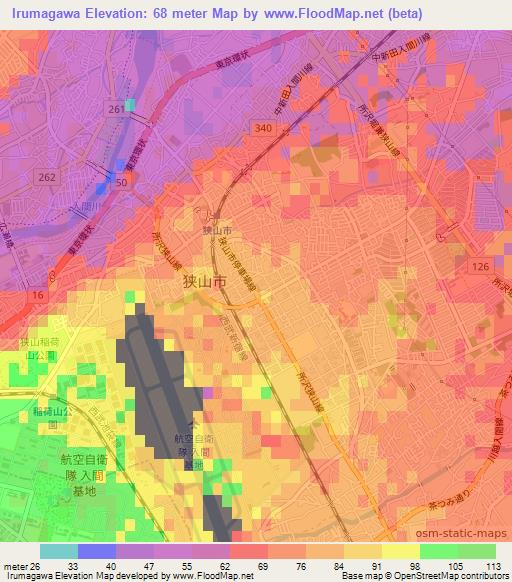 Irumagawa,Japan Elevation Map