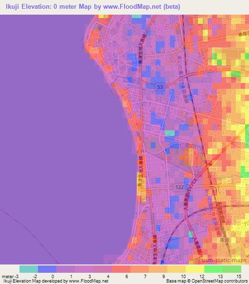 Ikuji,Japan Elevation Map