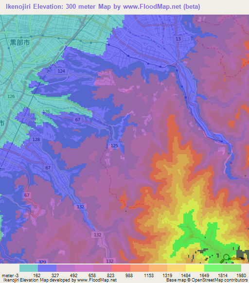 Ikenojiri,Japan Elevation Map