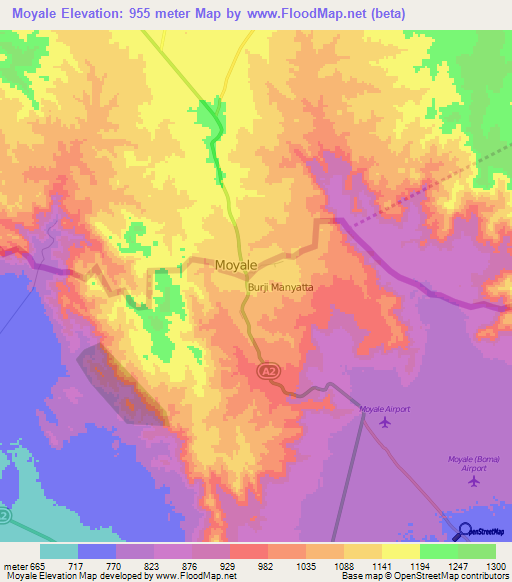 Moyale,Kenya Elevation Map