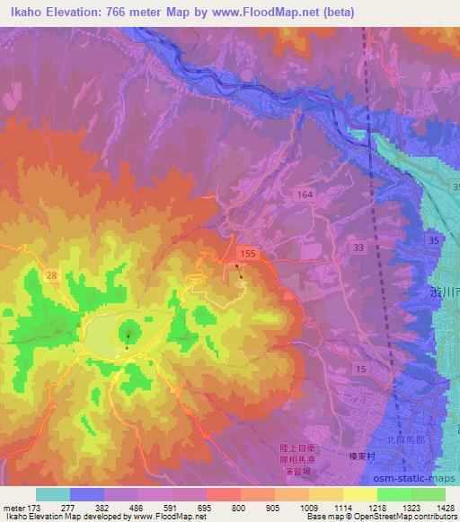 Ikaho,Japan Elevation Map