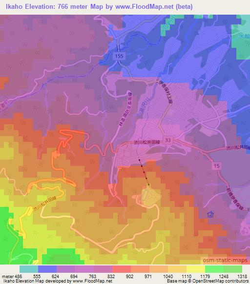 Ikaho,Japan Elevation Map