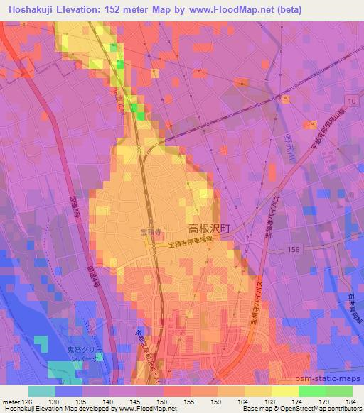 Hoshakuji,Japan Elevation Map