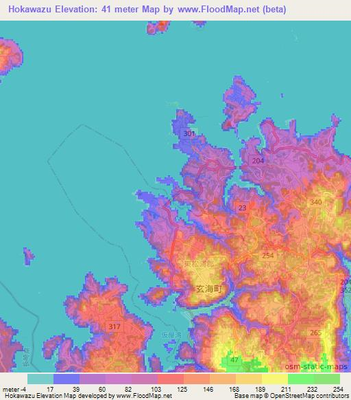 Hokawazu,Japan Elevation Map