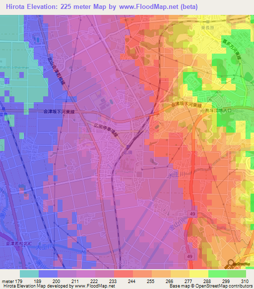 Hirota,Japan Elevation Map