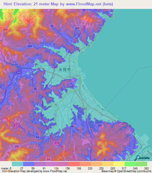 Himi,Japan Elevation Map