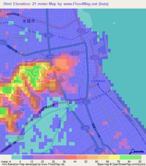 Himi,Japan Elevation Map