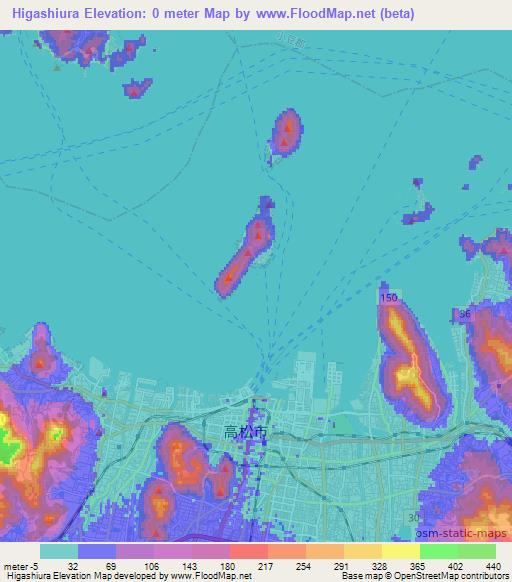 Higashiura,Japan Elevation Map