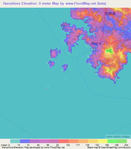 Harushima,Japan Elevation Map