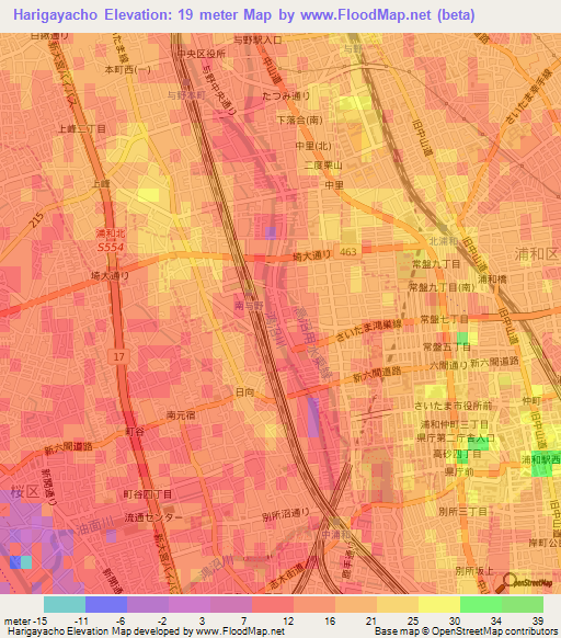 Harigayacho,Japan Elevation Map