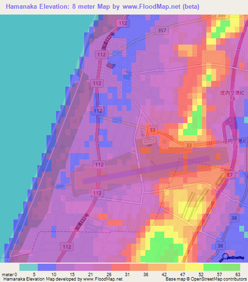 Hamanaka,Japan Elevation Map