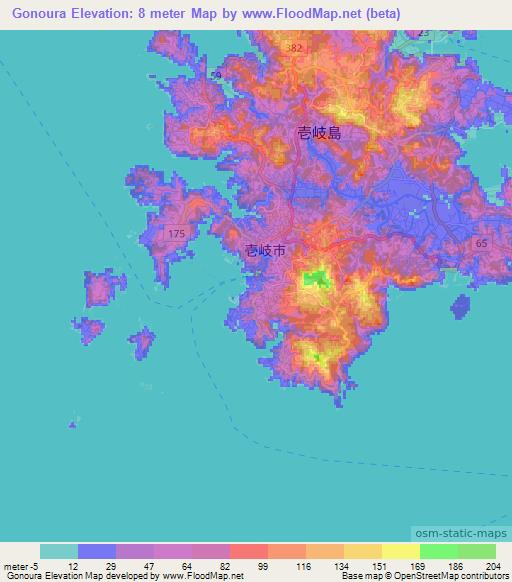 Gonoura,Japan Elevation Map