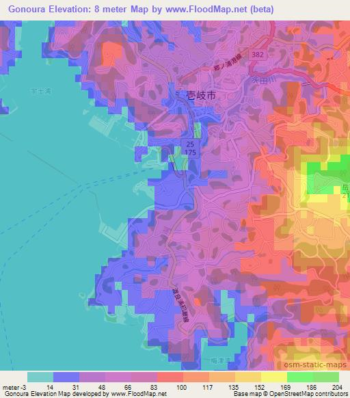 Gonoura,Japan Elevation Map