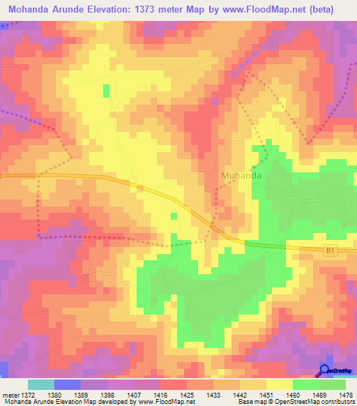 Mohanda Arunde,Kenya Elevation Map