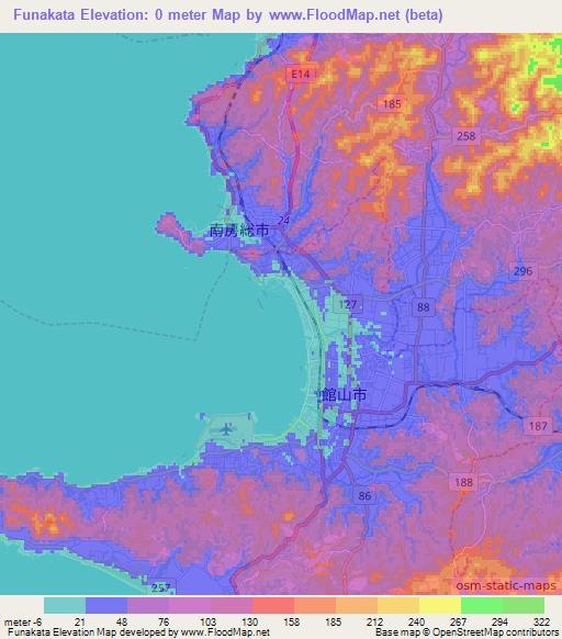 Funakata,Japan Elevation Map