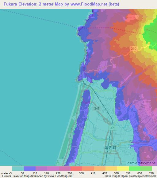 Fukura,Japan Elevation Map