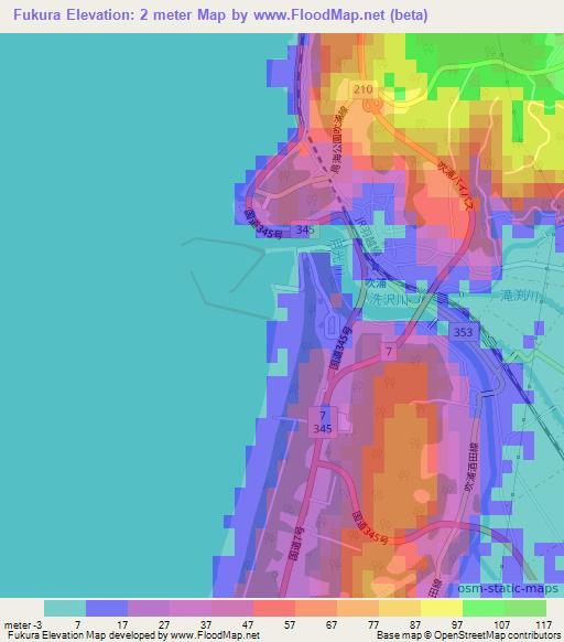 Fukura,Japan Elevation Map