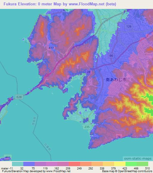 Fukura,Japan Elevation Map