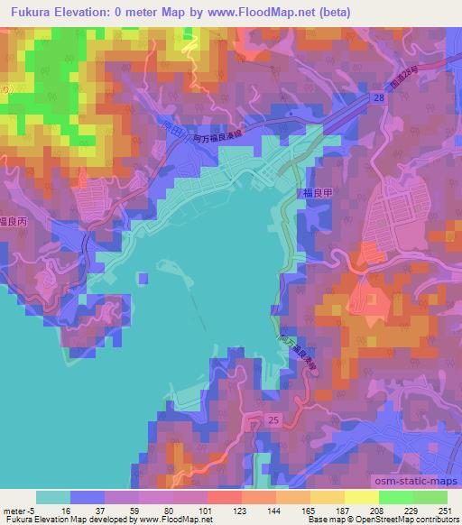 Fukura,Japan Elevation Map