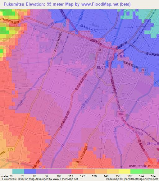 Fukumitsu,Japan Elevation Map