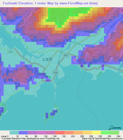 Fuchisaki,Japan Elevation Map