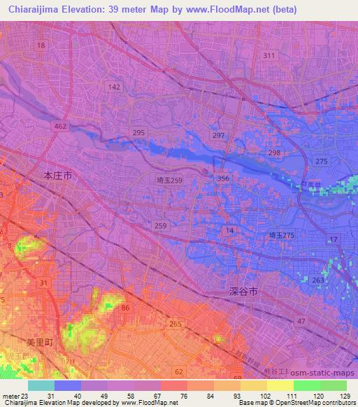 Chiaraijima,Japan Elevation Map