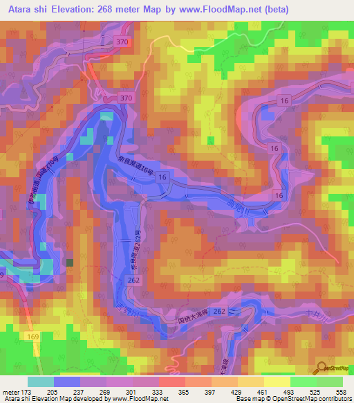 Atara shi,Japan Elevation Map