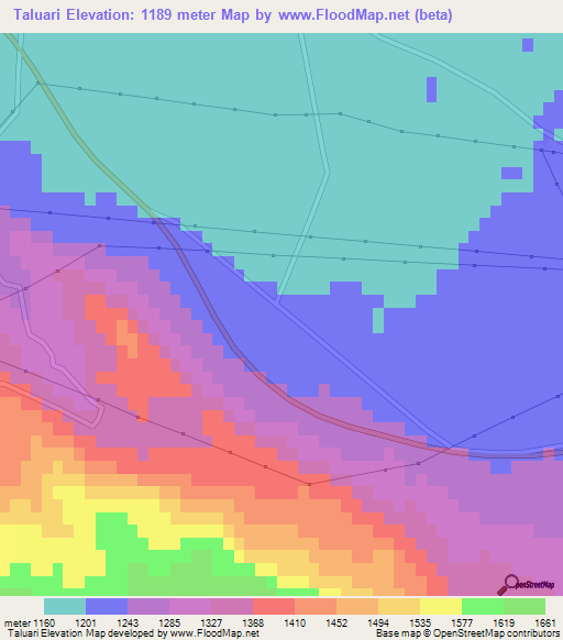 Taluari,Iran Elevation Map