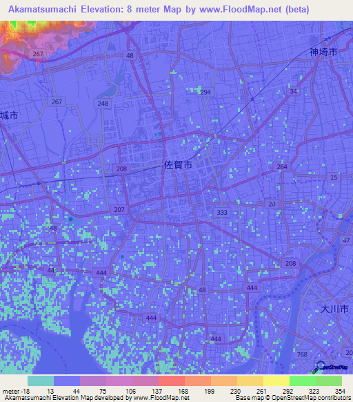 Akamatsumachi,Japan Elevation Map