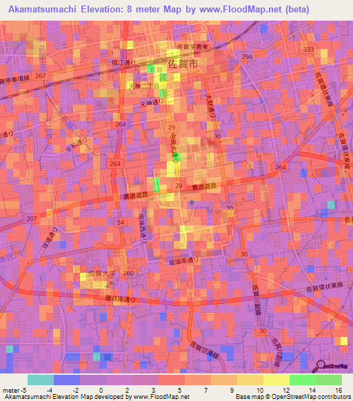 Akamatsumachi,Japan Elevation Map
