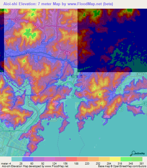 Aioi-shi,Japan Elevation Map