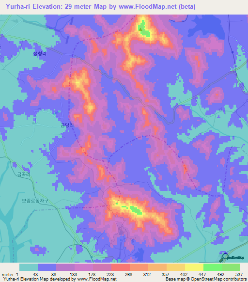 Yurha-ri,North Korea Elevation Map