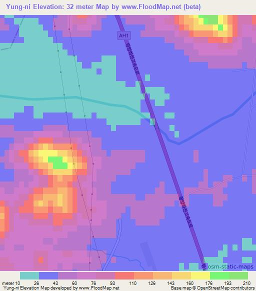 Yung-ni,North Korea Elevation Map